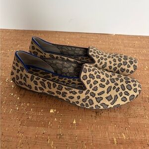 Rothy's Tan and Black Leopard Print Loafers